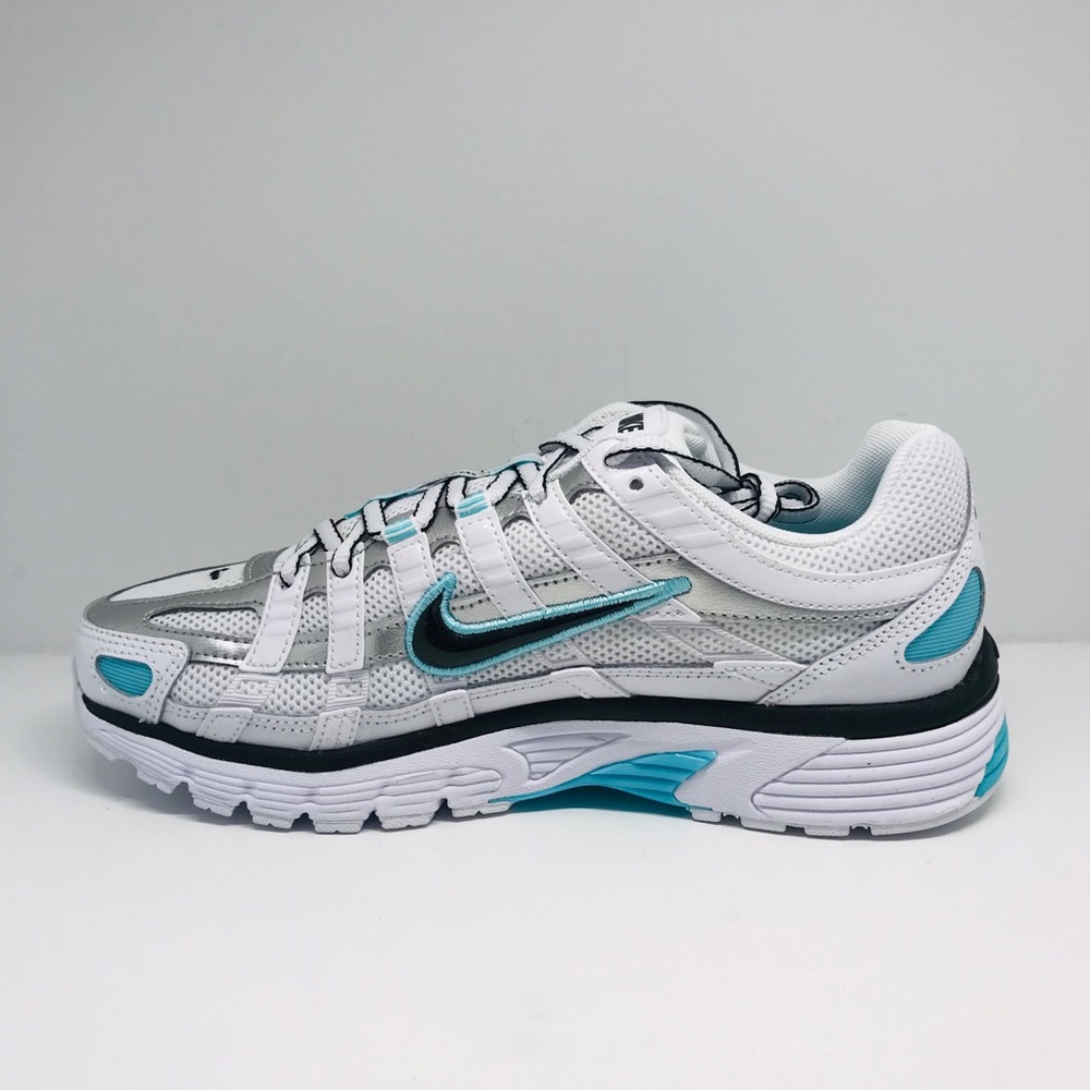 Nike P-6000 White/Black-Metallic/silver/Aqua Sz 8 - Picture 5 of 8